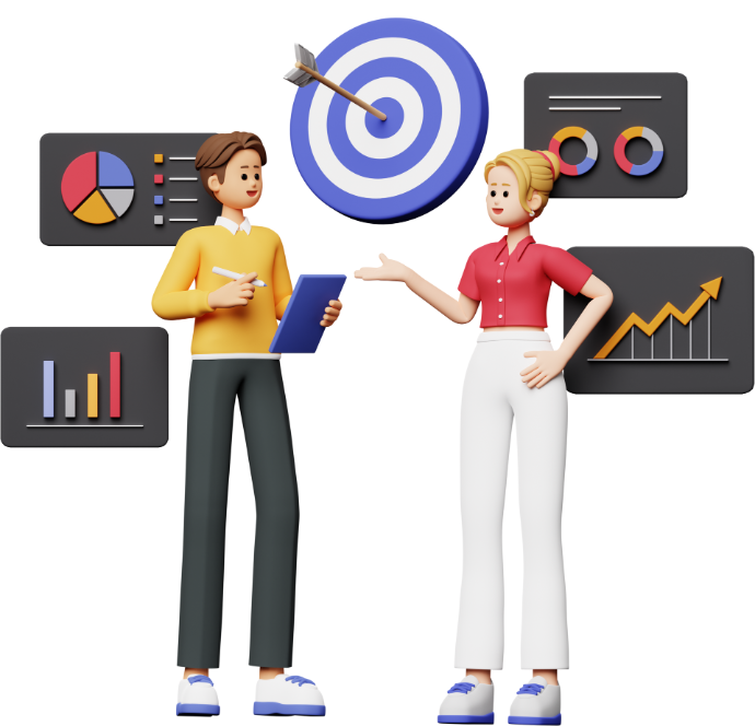 Two Person discussing on a target/goal to accomplish